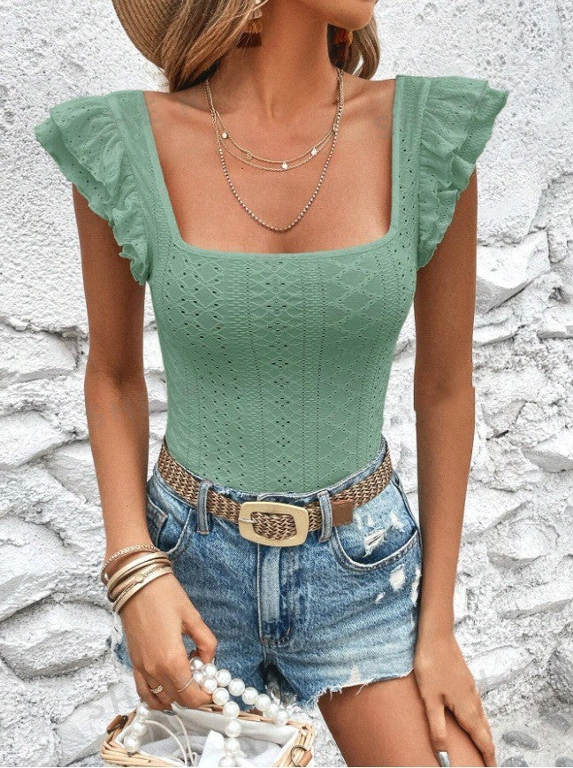 Ruffled Slim T-shirt