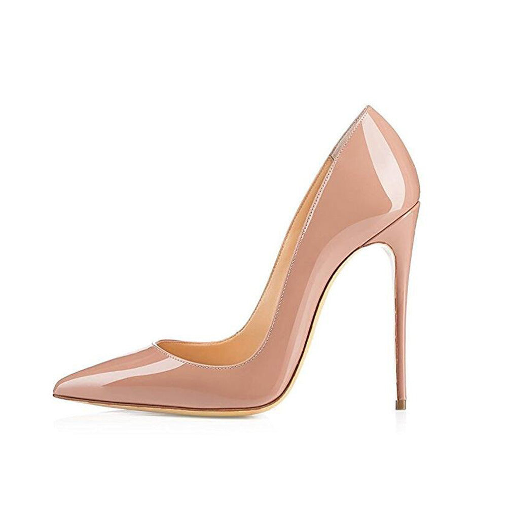 Pointed Patent Leather High Heels