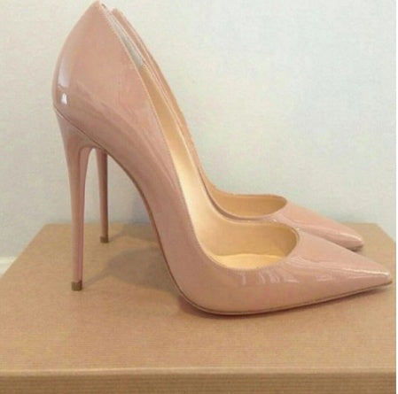 Pointed Patent Leather High Heels