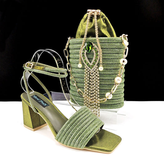 Square Toe Heel With Handbag
