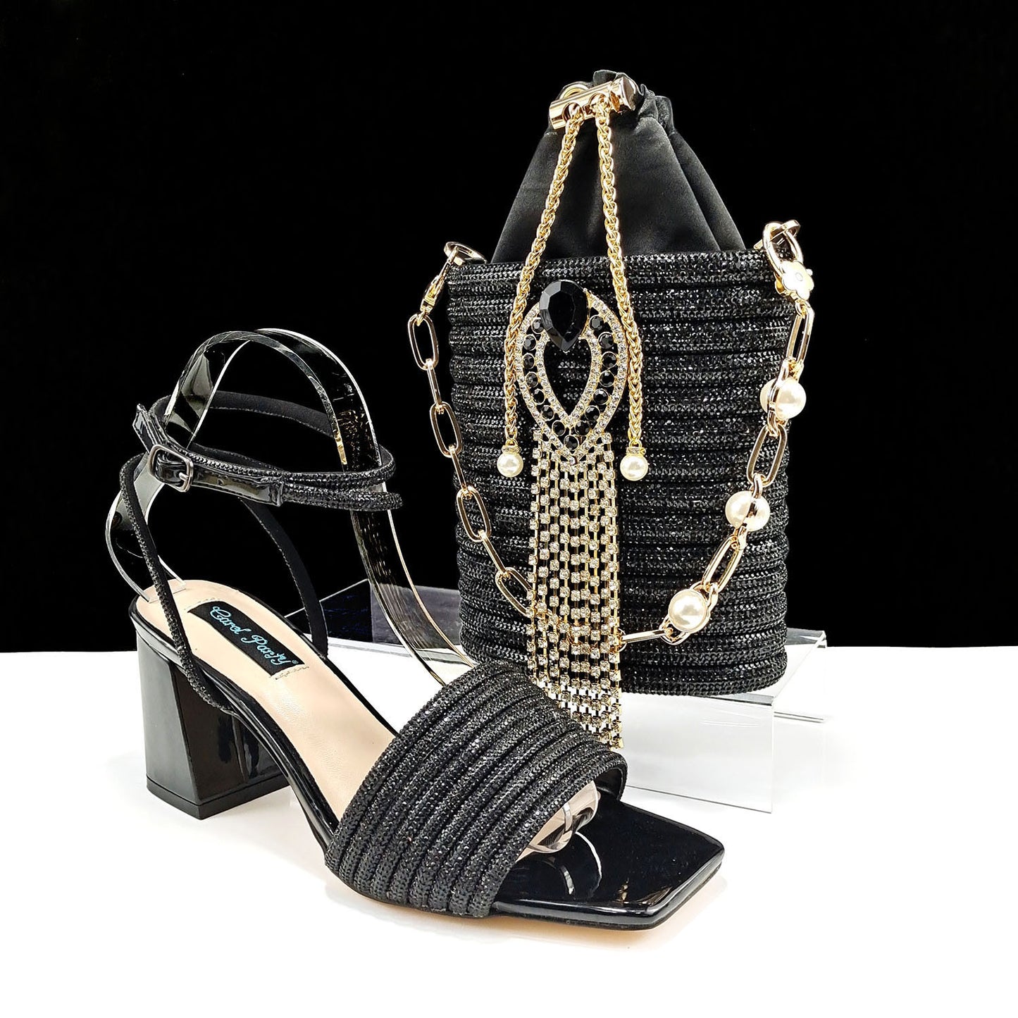 Square Toe Heel With Handbag