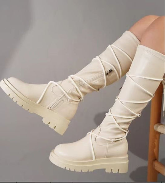 Lace-Up Platform Boots