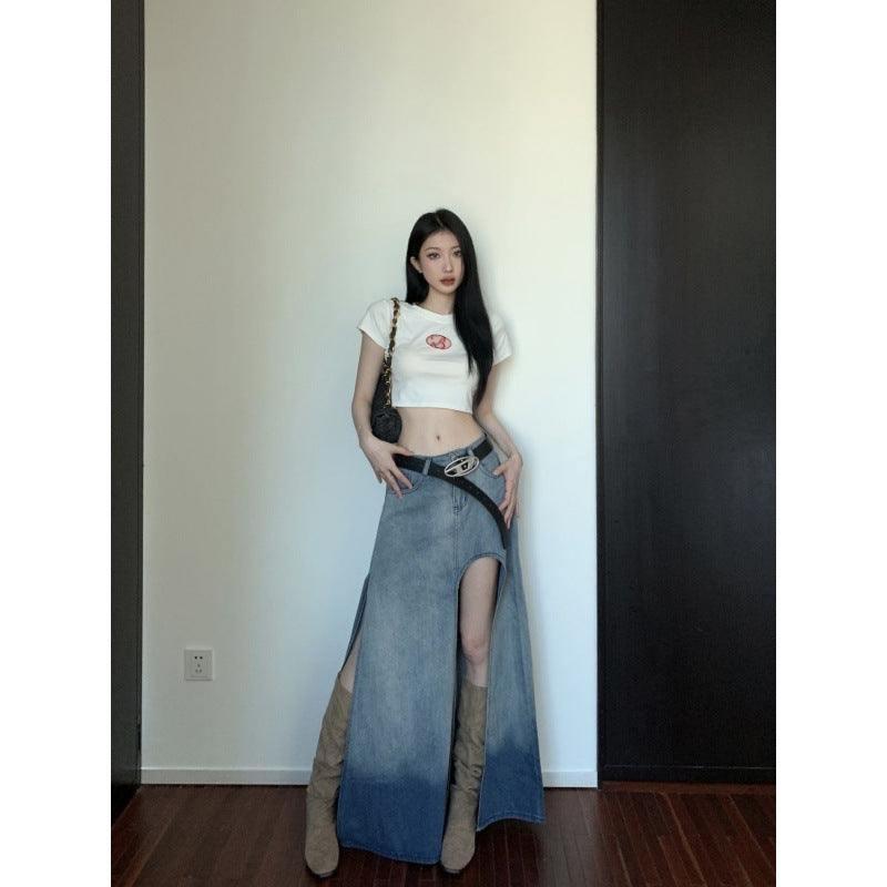 Retro Button A- Line Skirt