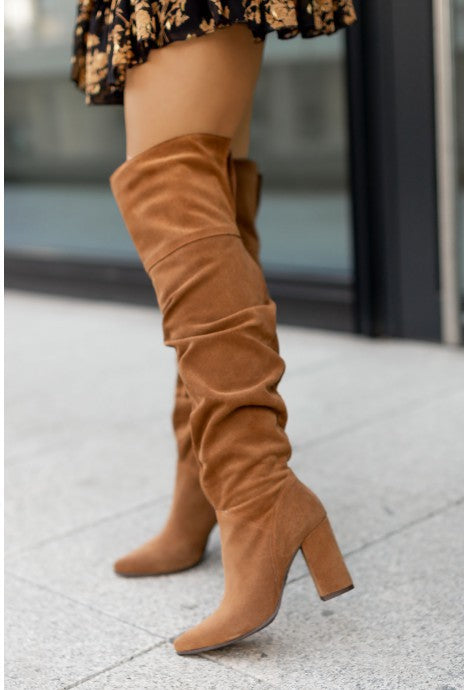 Pointed Toe Suede Over-the-knee Boots