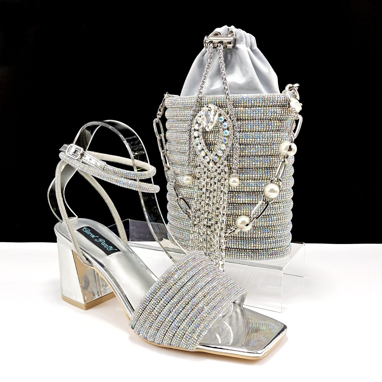 Square Toe Heel With Handbag