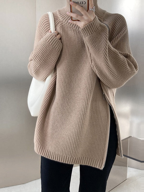 Knitted long sleeve cardigan