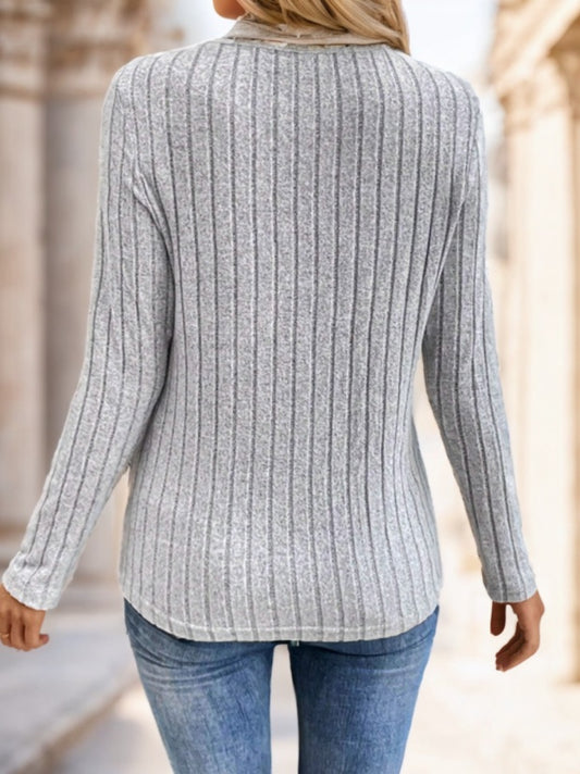 Neck Ribbed Top
