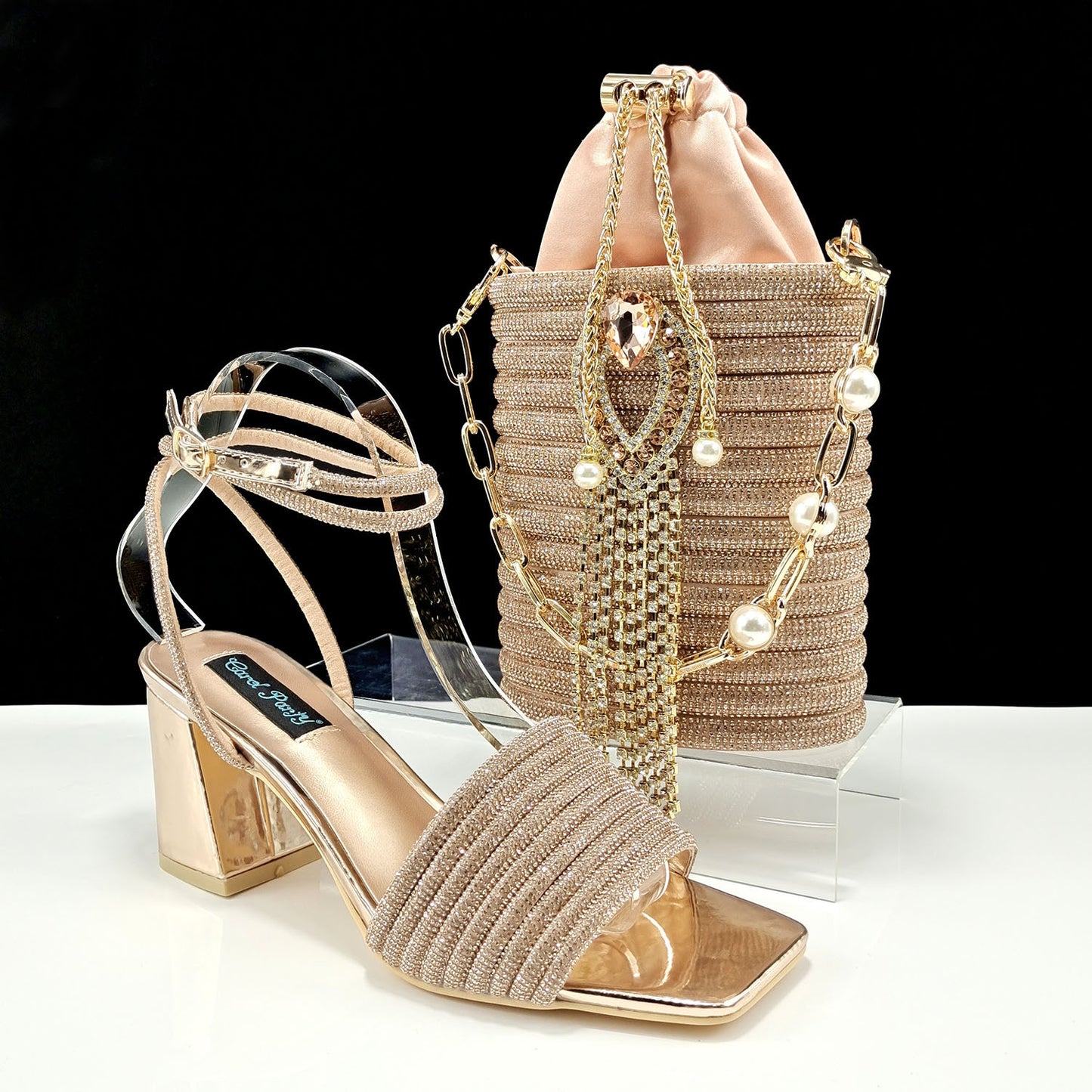 Square Toe Heel With Handbag