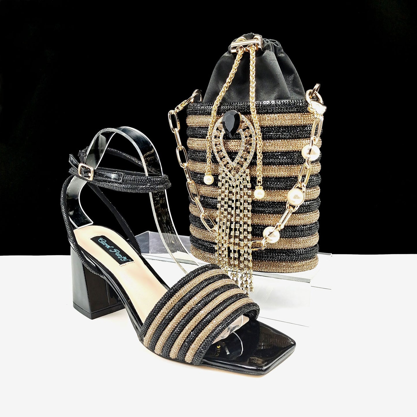 Square Toe Heel With Handbag