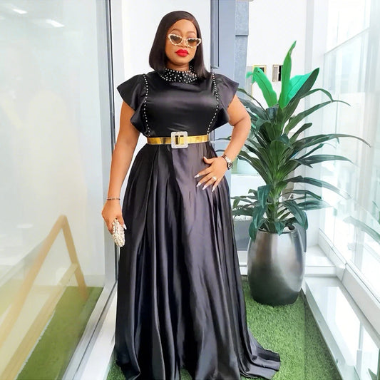 Rhinestone High Waist Dress