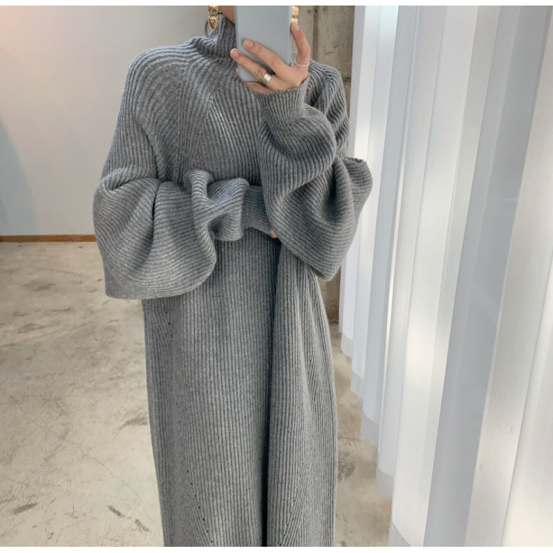 Raglan Knitted Sweater Dress