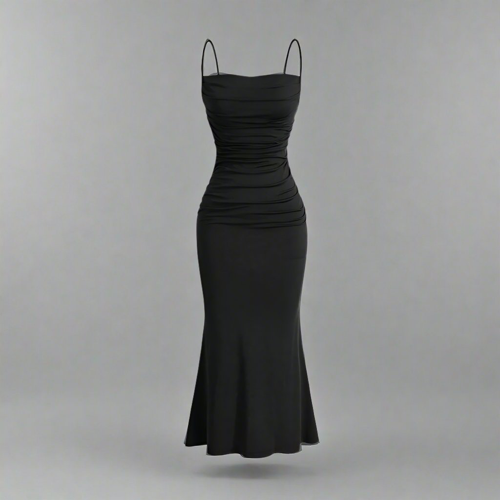 Black Collarless Sheath Dress