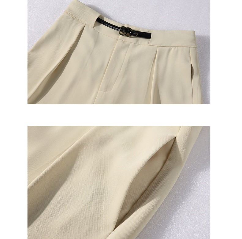 Belted Straight Trousers