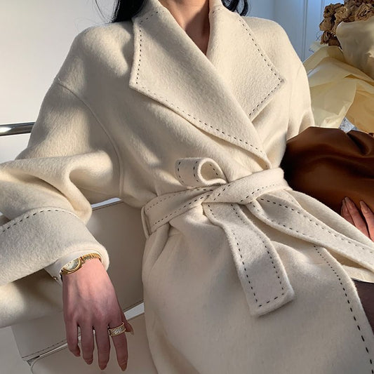 Stitched Wool Coat