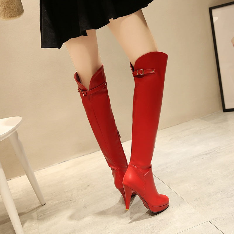 Over The Knee Boots With Side Zipper