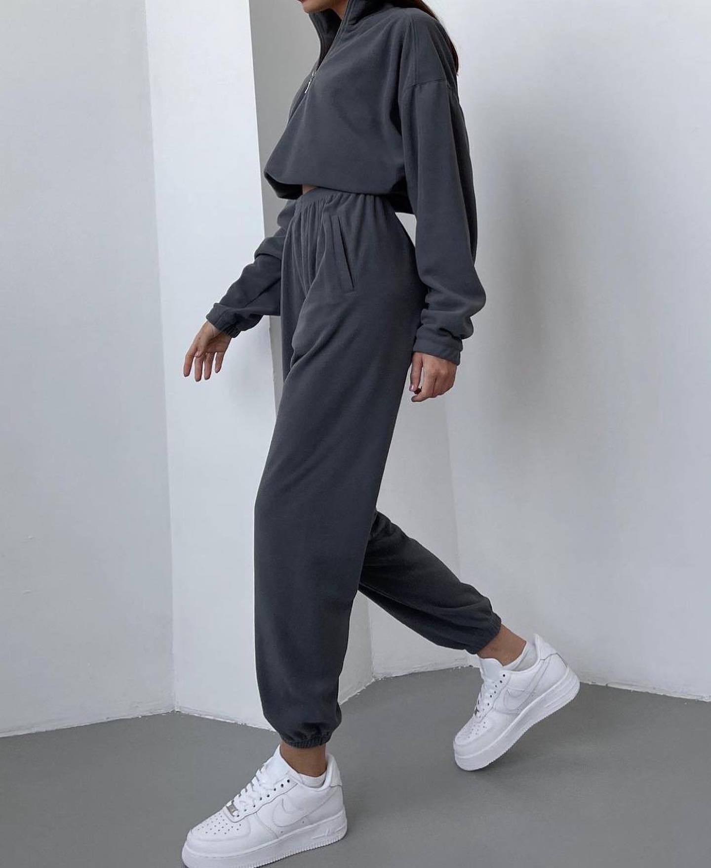 High Collar Fleece Sweater Suit