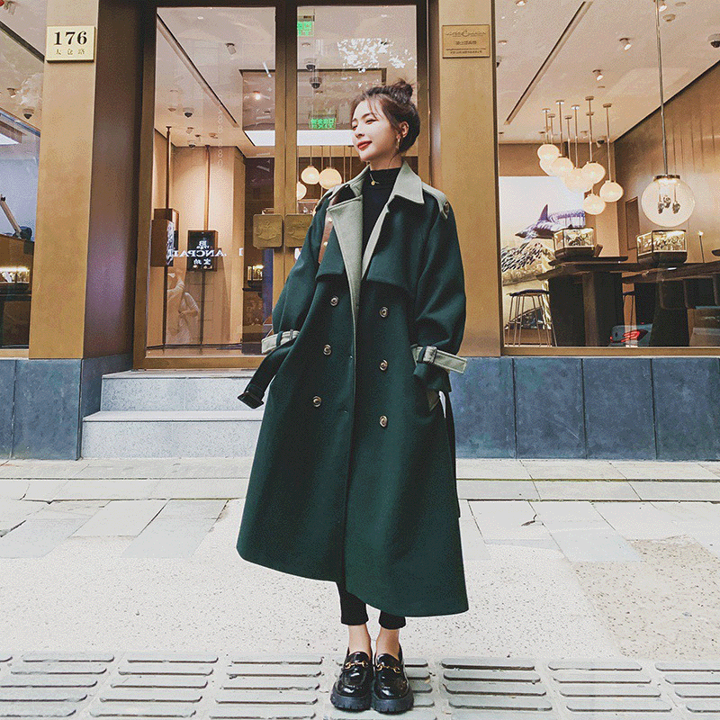 Dark Green Woolen Coat