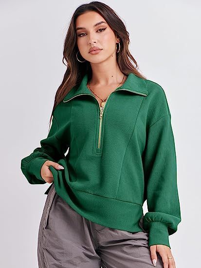 Half Zipper Pullover Long Sleeve Sweater