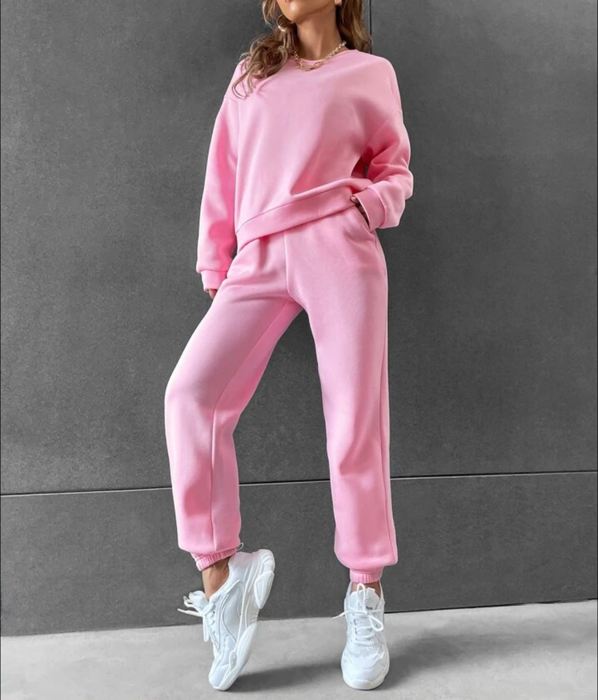 Long Sleeve Crew Neck Sports Sweater Suit