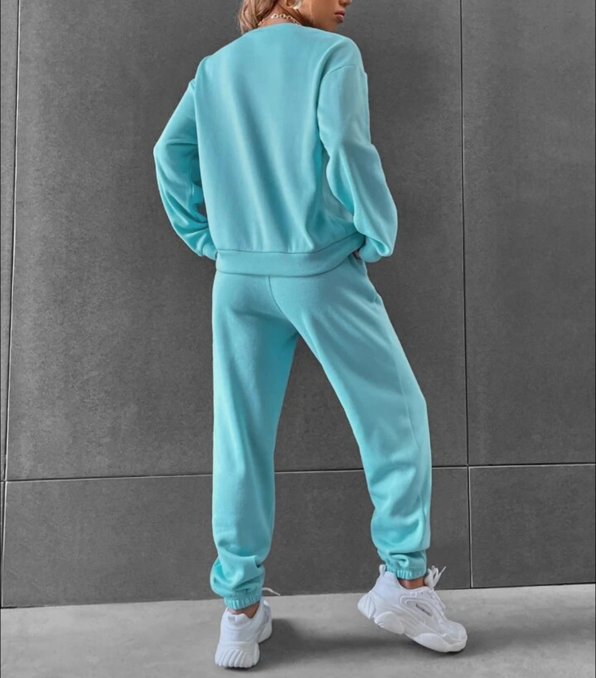 Long Sleeve Crew Neck Sports Sweater Suit