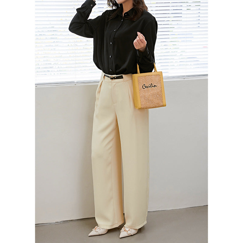 Belted Straight Trousers