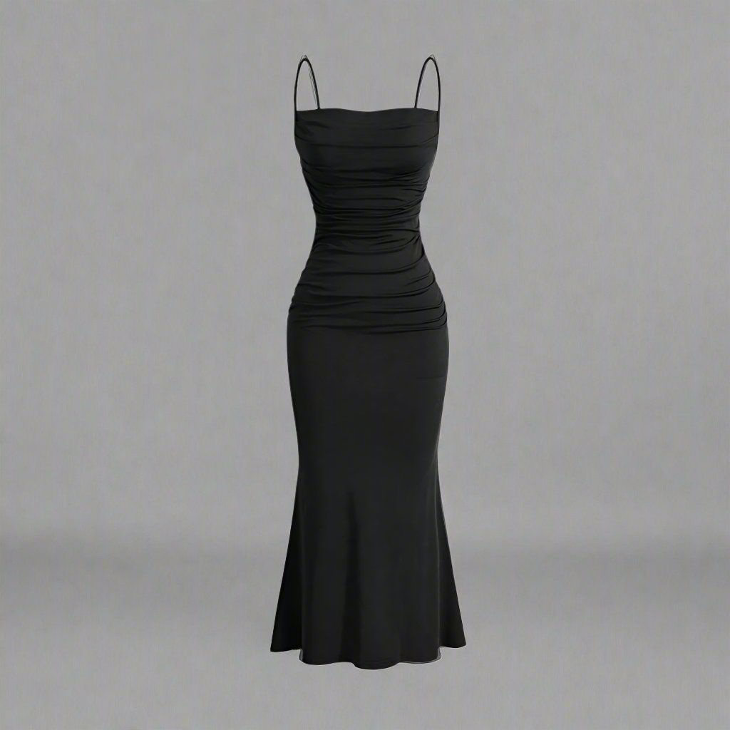 Black Collarless Sheath Dress