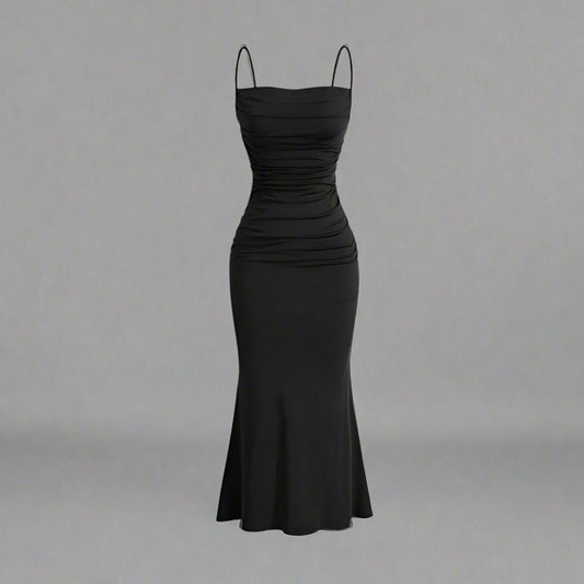 Black Collarless Sheath Dress