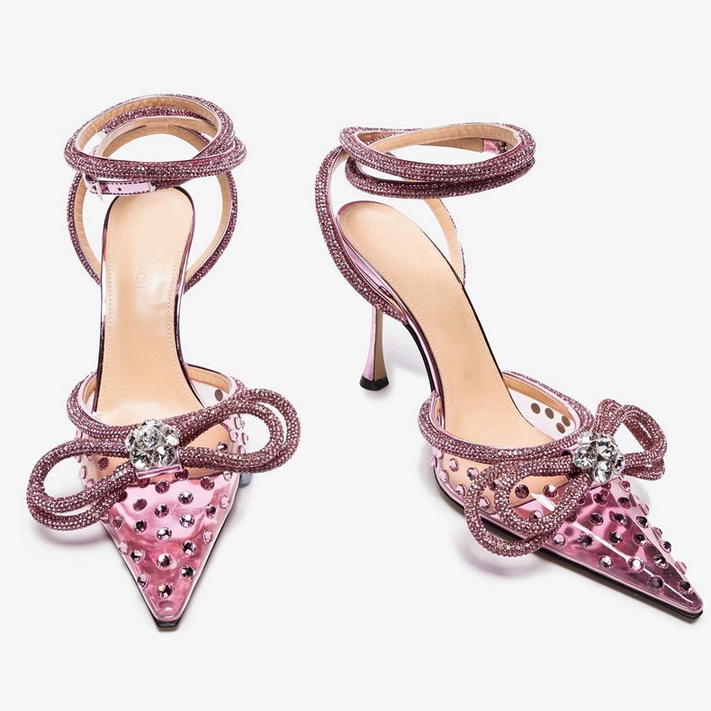 TRANSPARENT HEEL WITH BOW