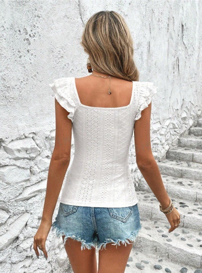 Ruffled Slim T-shirt