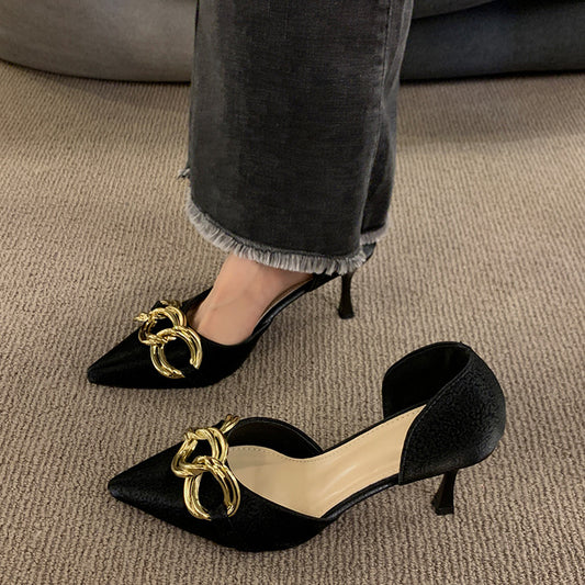 French Pointed Black Heel