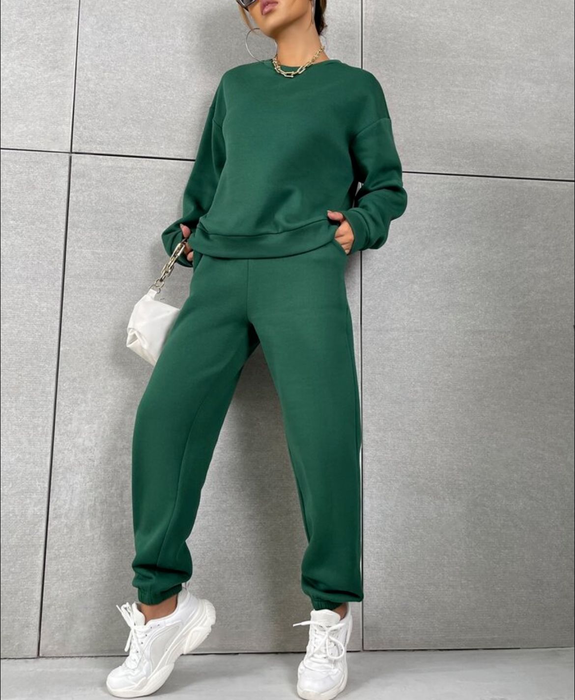 Long Sleeve Crew Neck Sports Sweater Suit