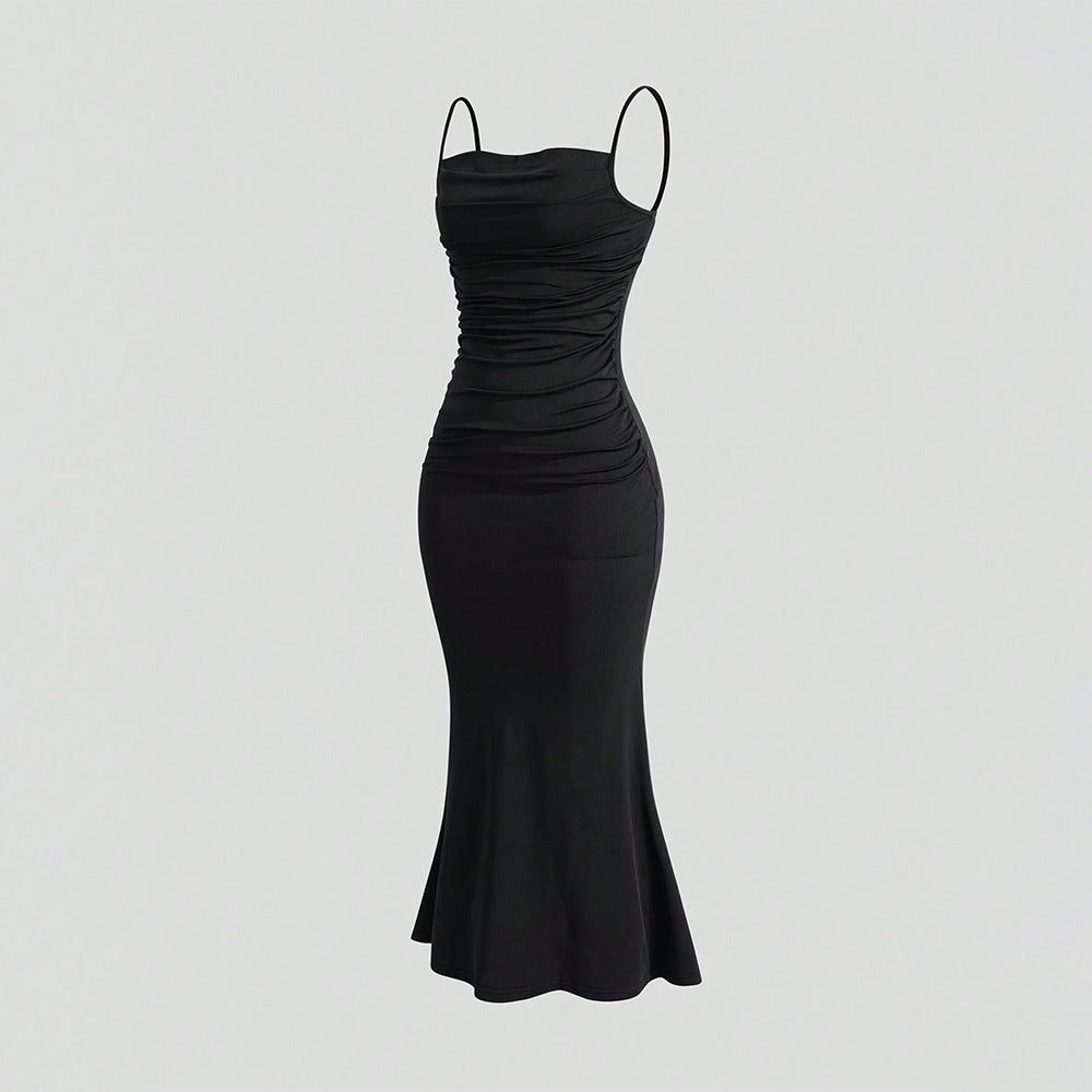 Black Collarless Sheath Dress