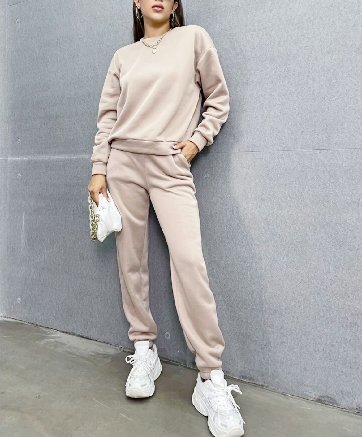 Long Sleeve Crew Neck Sports Sweater Suit