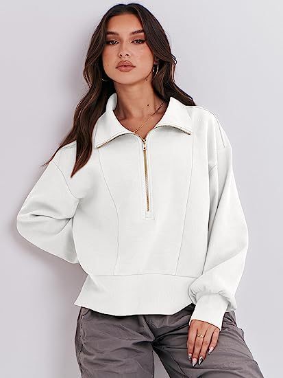 Half Zipper Pullover Long Sleeve Sweater