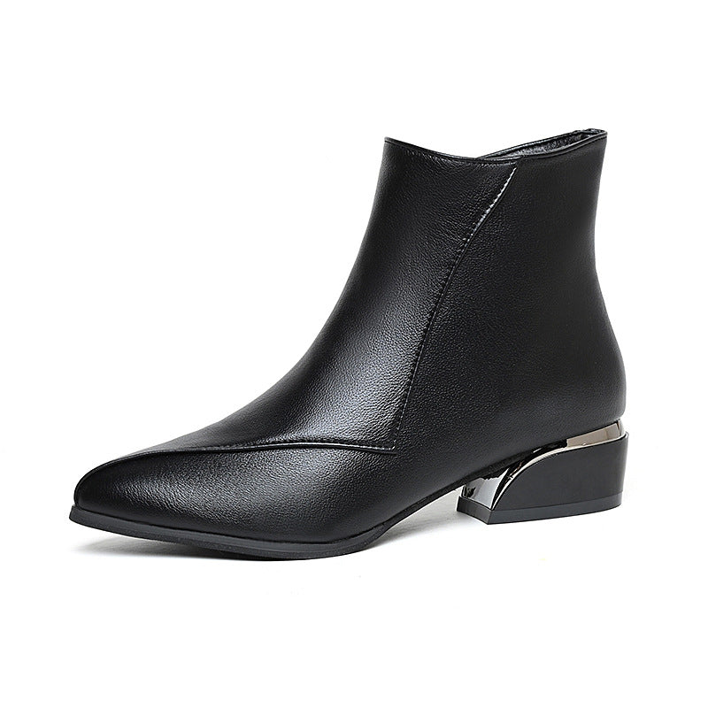 Short Chunky Heel Martin Boots