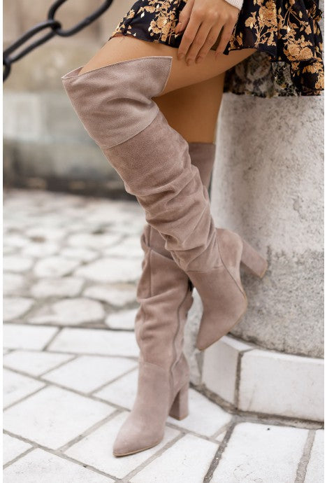 Pointed Toe Suede Over-the-knee Boots
