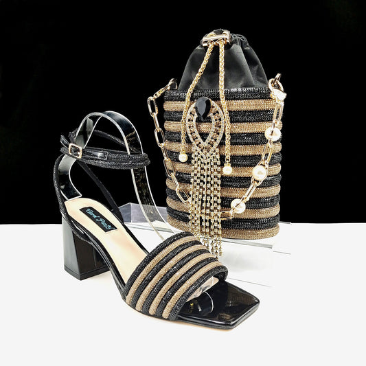 Square Toe Heel With Handbag