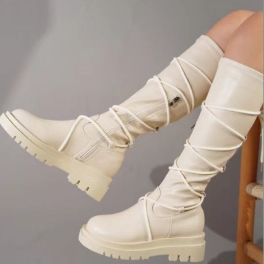 Lace-Up Platform Boots