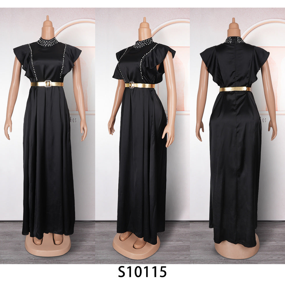 Rhinestone High Waist Dress