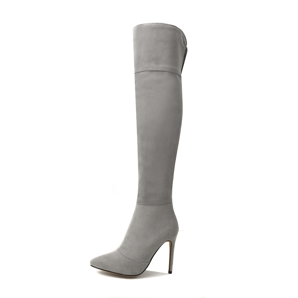 Stiletto Heel Over The Knee Boots With Zip