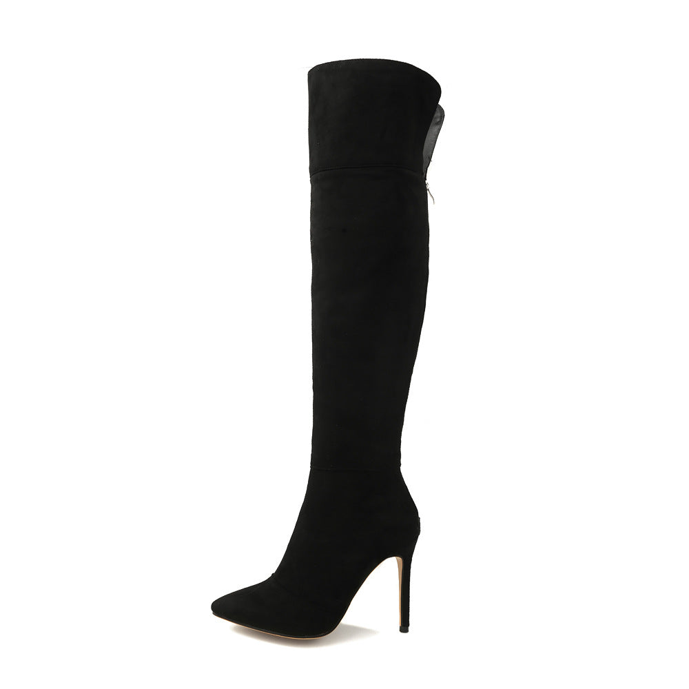 Stiletto Heel Over The Knee Boots With Zip