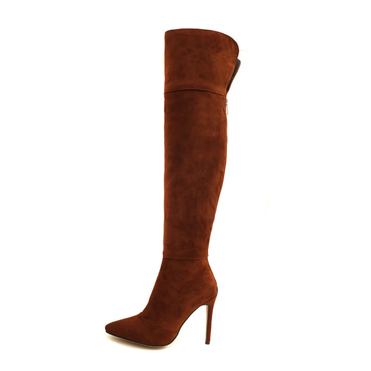 Stiletto Heel Over The Knee Boots With Zip