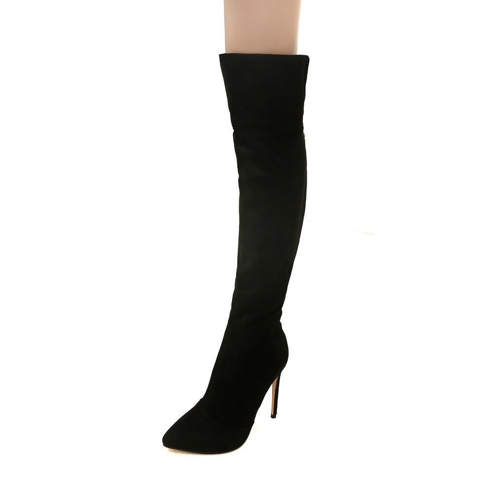 Stiletto Heel Over The Knee Boots With Zip