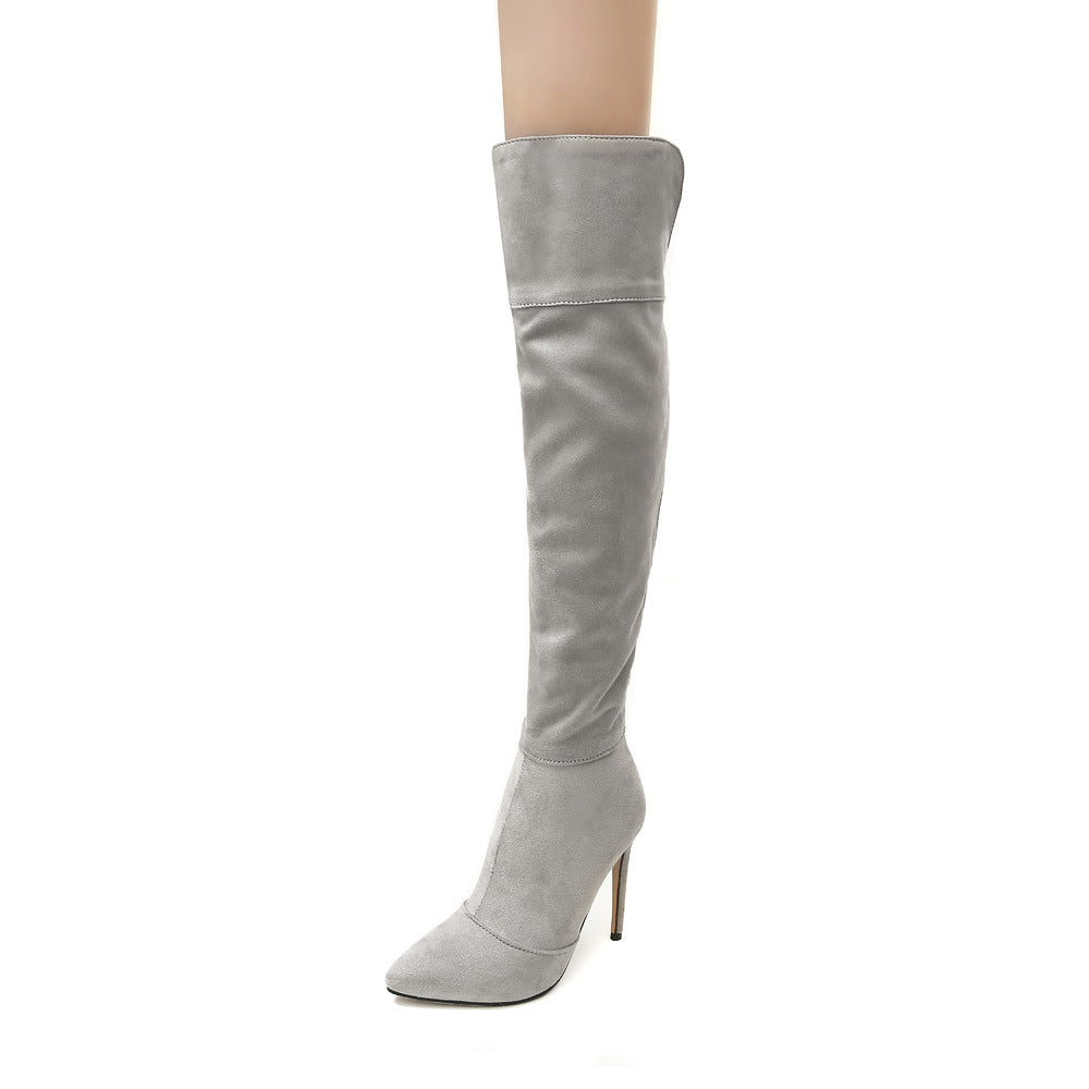 Stiletto Heel Over The Knee Boots With Zip