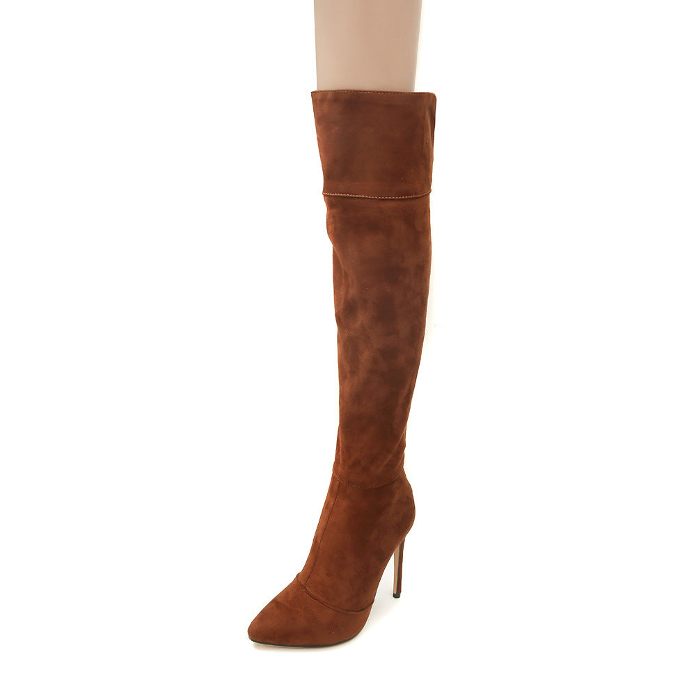 Stiletto Heel Over The Knee Boots With Zip