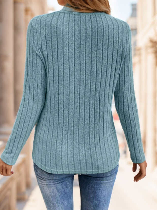 Neck Ribbed Top