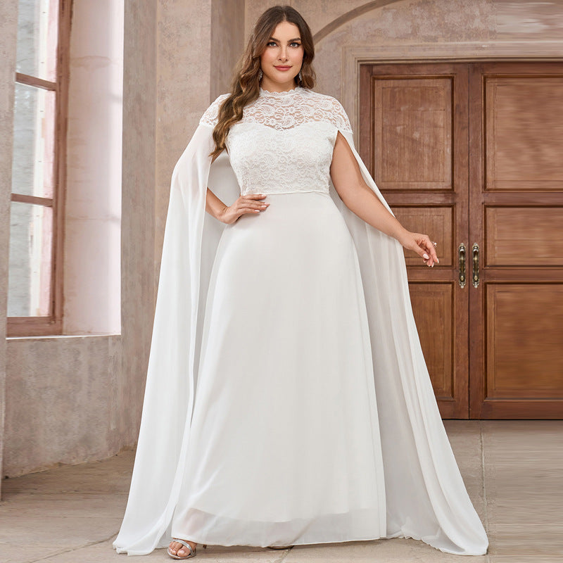 Elegant Chiffon Stitching Cloak Dress