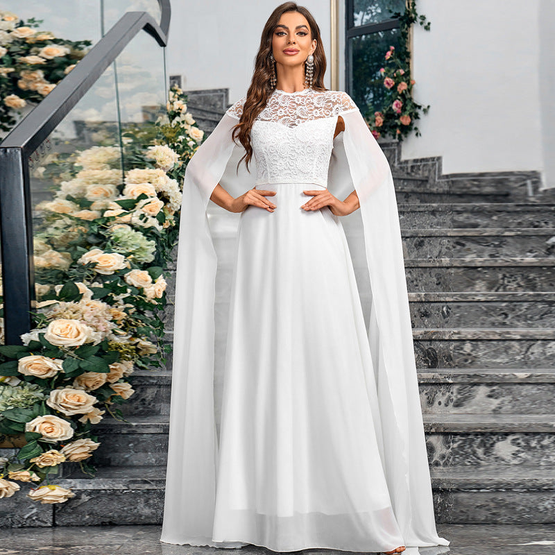 Elegant Chiffon Stitching Cloak Dress