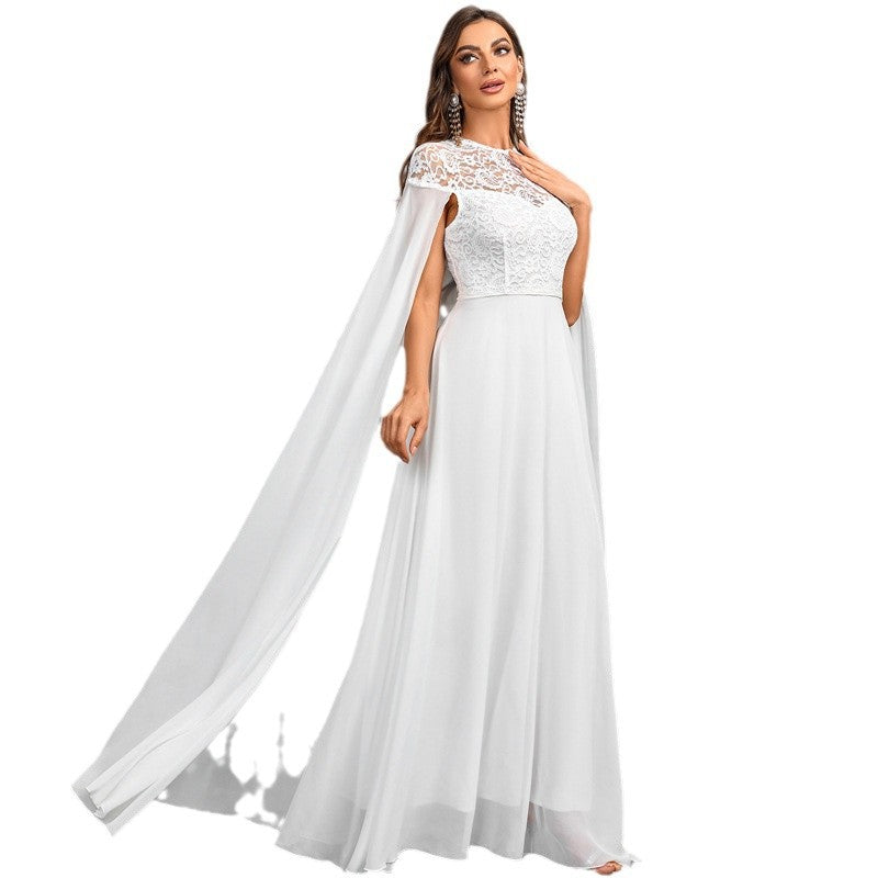 Elegant Chiffon Stitching Cloak Dress