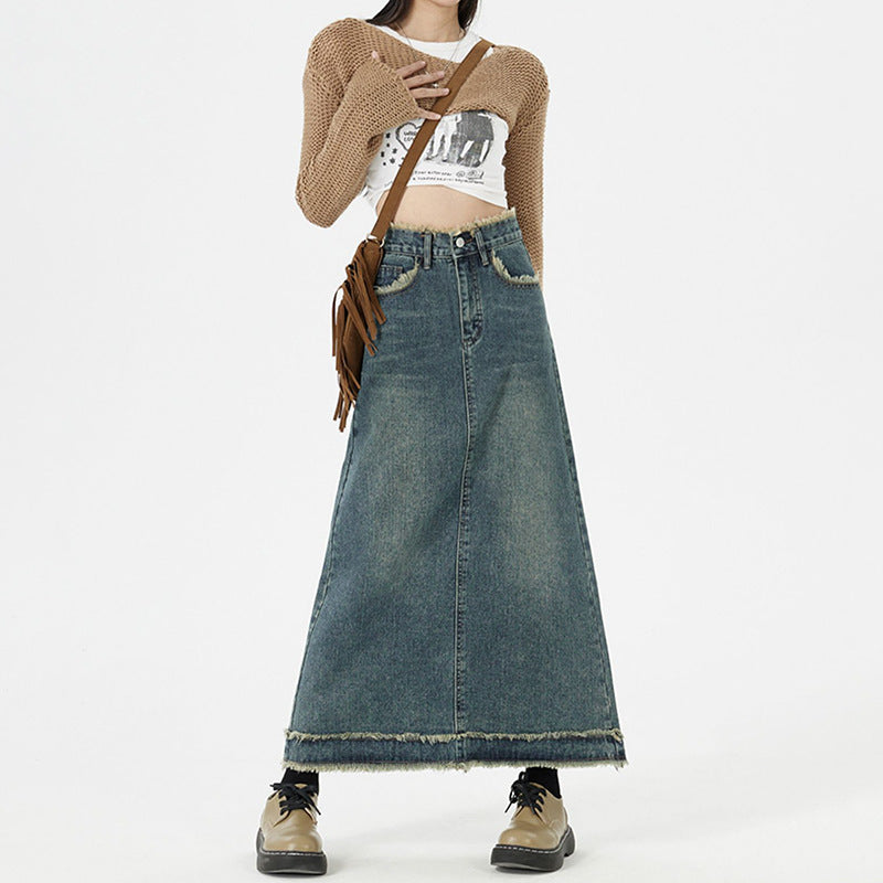 Denim Long Skirt